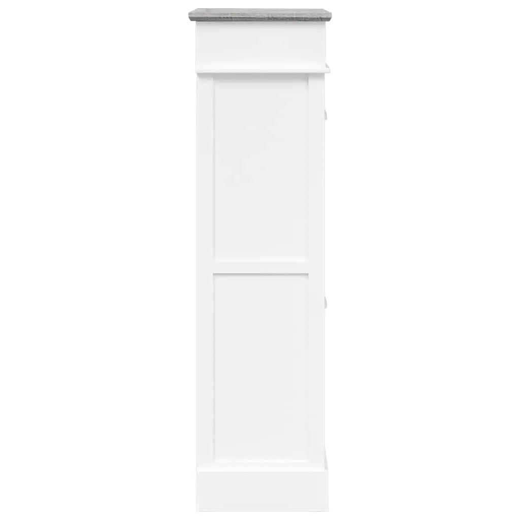 Shoe Cabinet Grey Wooden 50x28x98cm Organiser