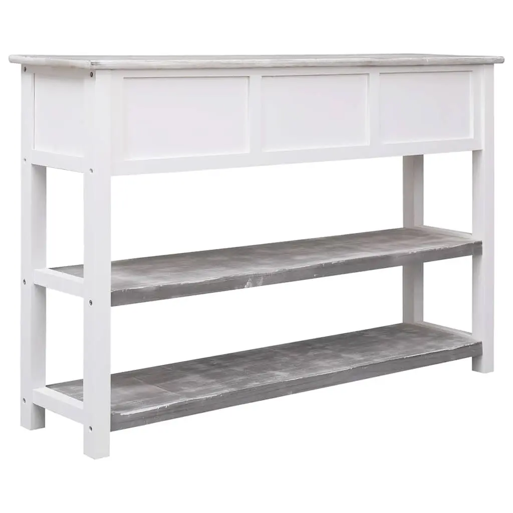Wooden Sideboard Grey 115cm 3 Drawers 2 Shelves Console Table