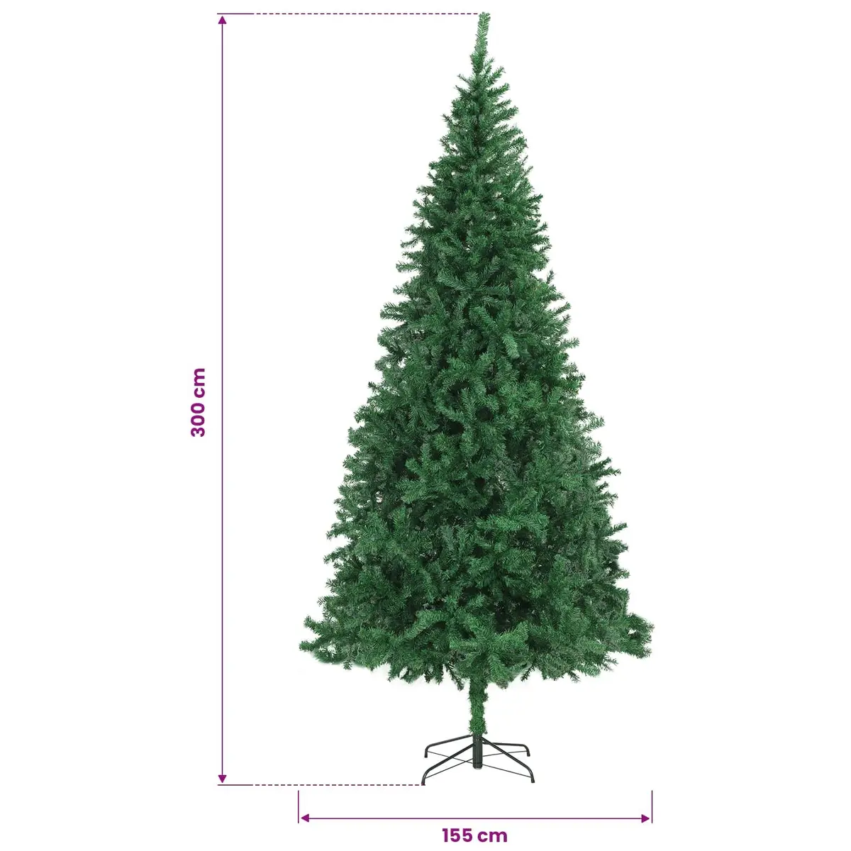 Artificial Christmas Tree 300cm Green Lifelike PVC Branches Holiday Seasonal