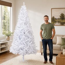 300cm White Artificial Christmas Tree – Simple and Effective
