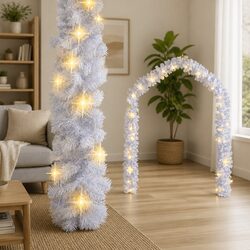 Christmas Garland LED Lights 10m White Indoor Outdoor Decoration Stair Handrail