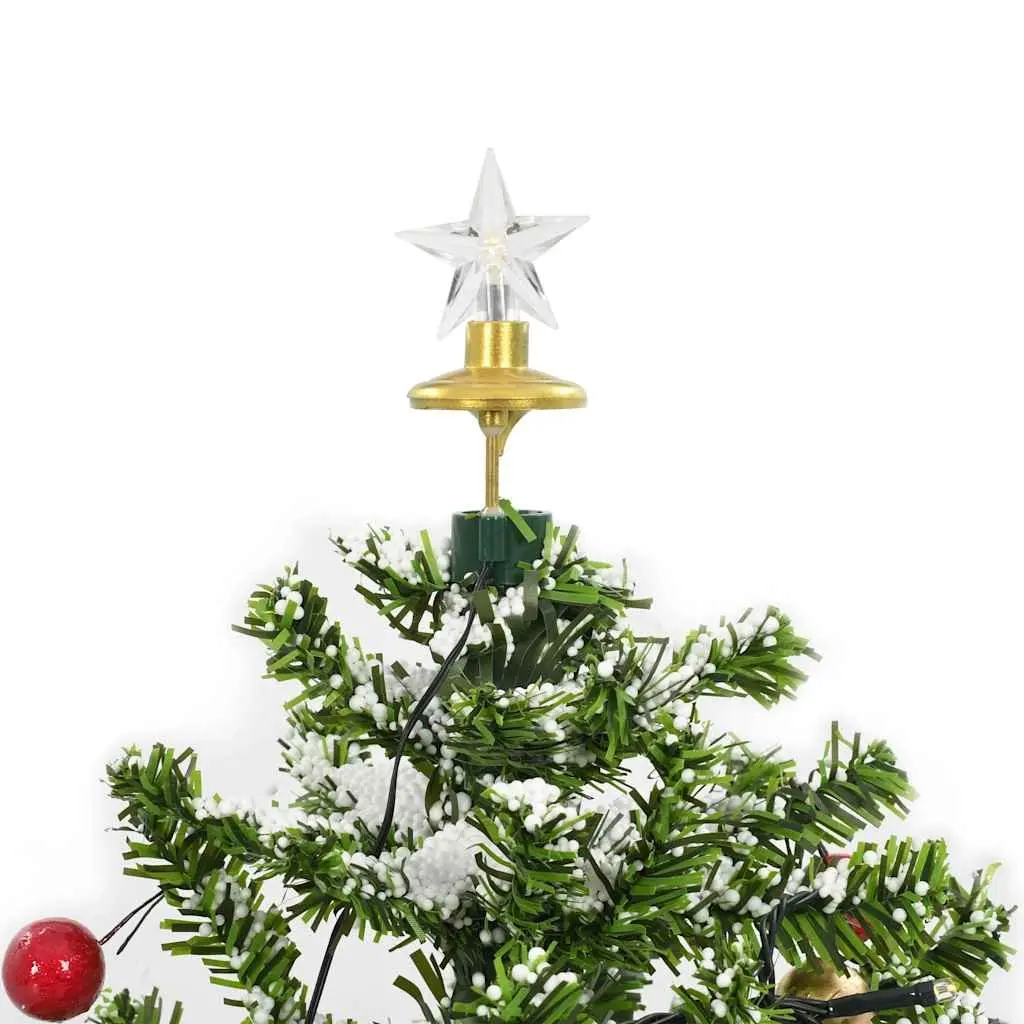 Artificial Christmas Tree Green 75cm Snowing Effect with Umbrella Base