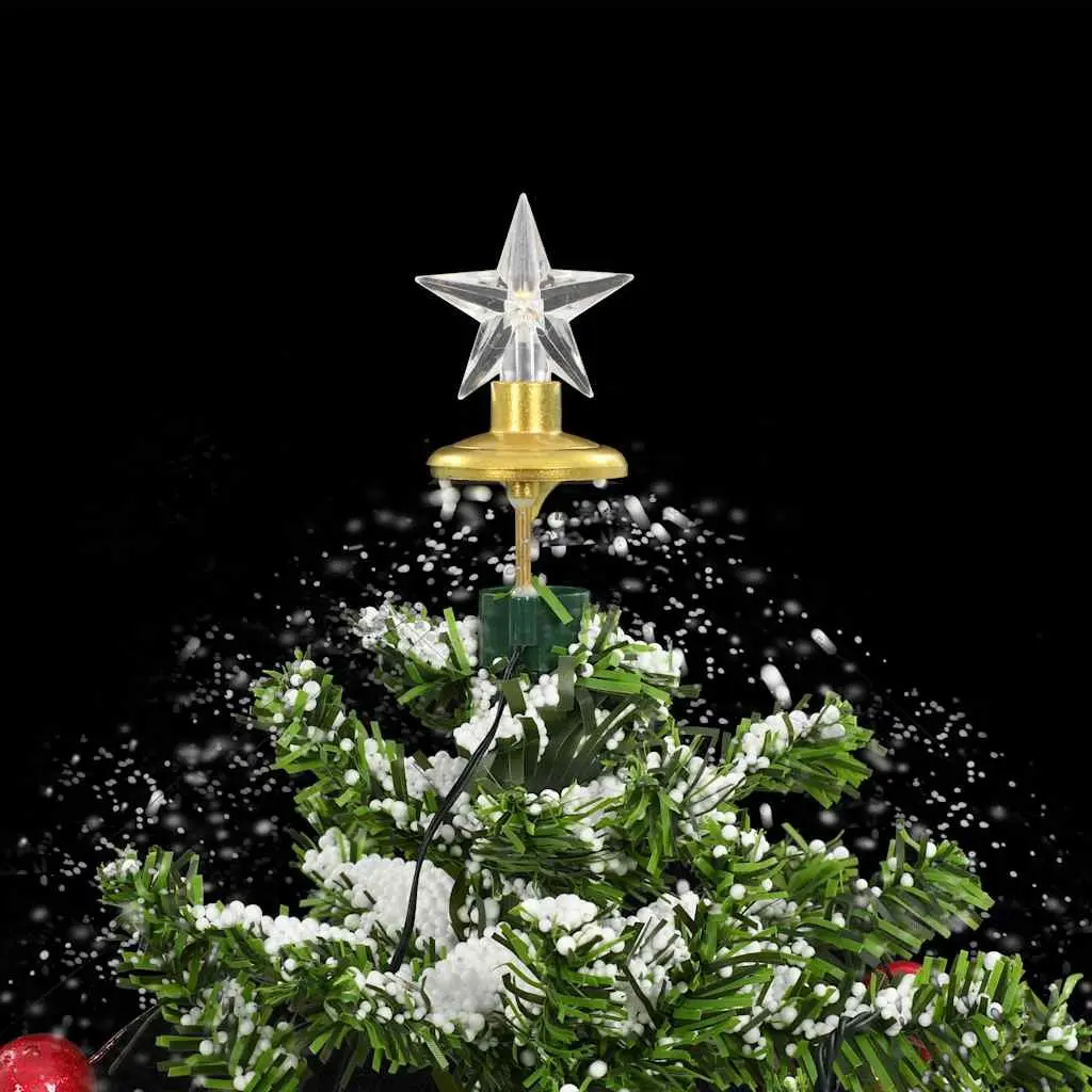 Artificial Christmas Tree Green 75cm Snowing Effect with Umbrella Base