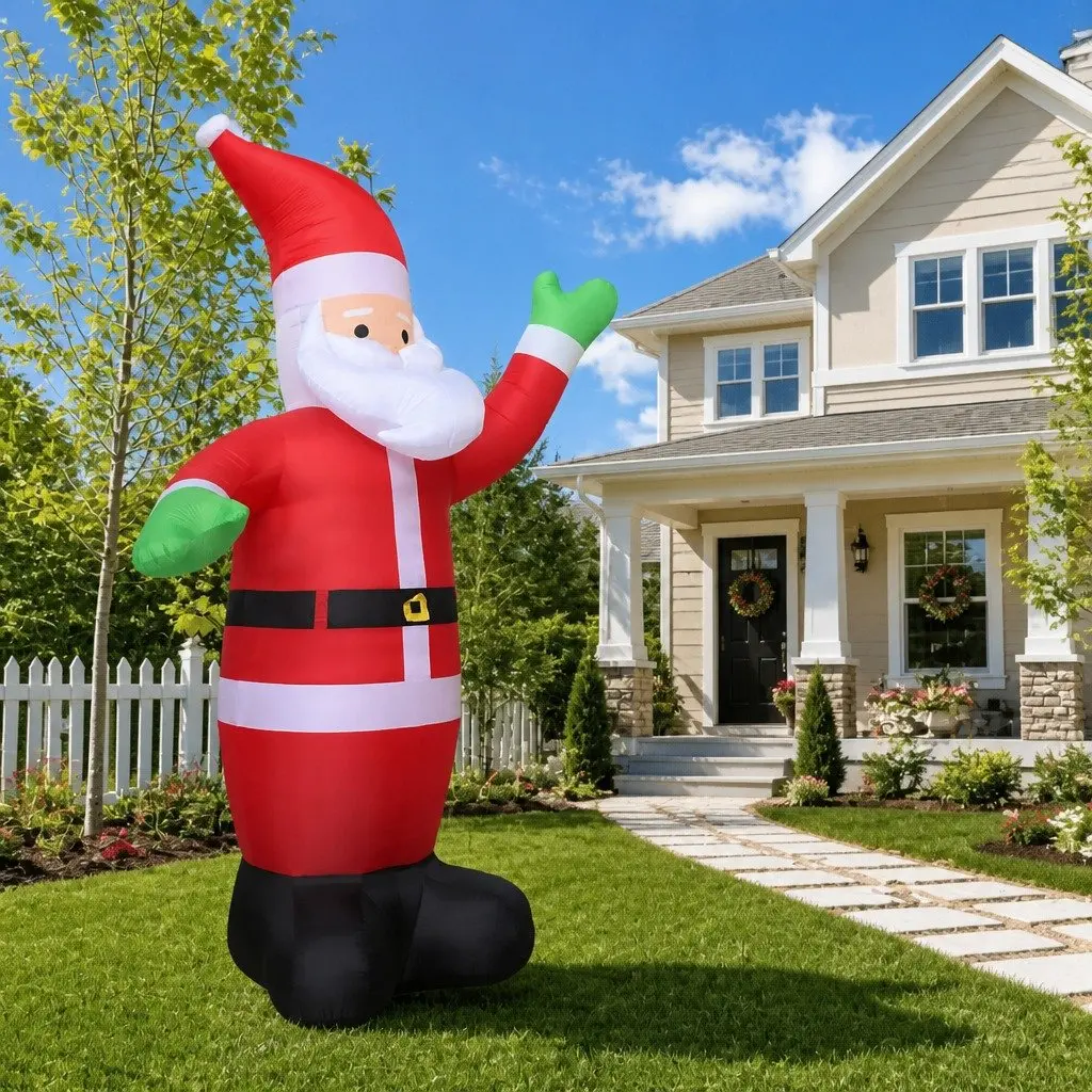 Inflatable Santa Claus Decoration XXL 600cm Outdoor Self-Inflating LED Waving Display
