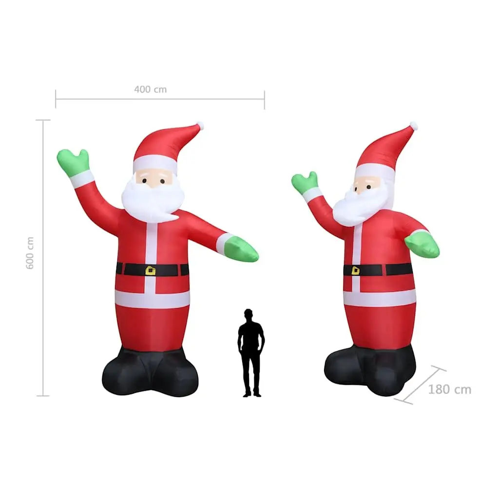 Inflatable Santa Claus Decoration XXL 600cm Outdoor Self-Inflating LED Waving Display