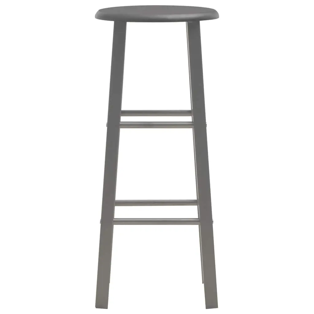 Bar Stools Anthracite Set of 2 Contemporary Seating with Footrests Easy Assembly