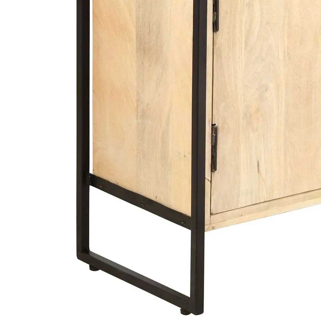 4-Tier Bookcase Brown 80x30x180 cm Solid Mango Wood Industrial Shelving Unit