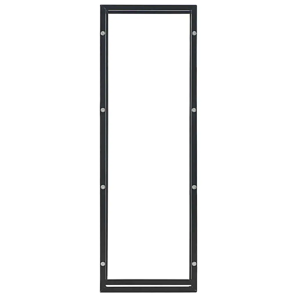 Firewood Rack Black Steel Heavy Duty Rectangular Storage
