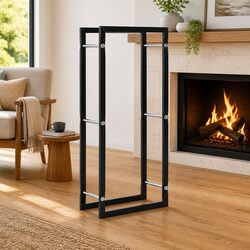 Firewood Rack in Black Steel