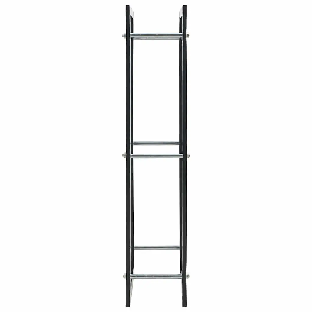 Firewood Rack Black Steel Log Storage Holder Fireplace Wood Stove Organiser