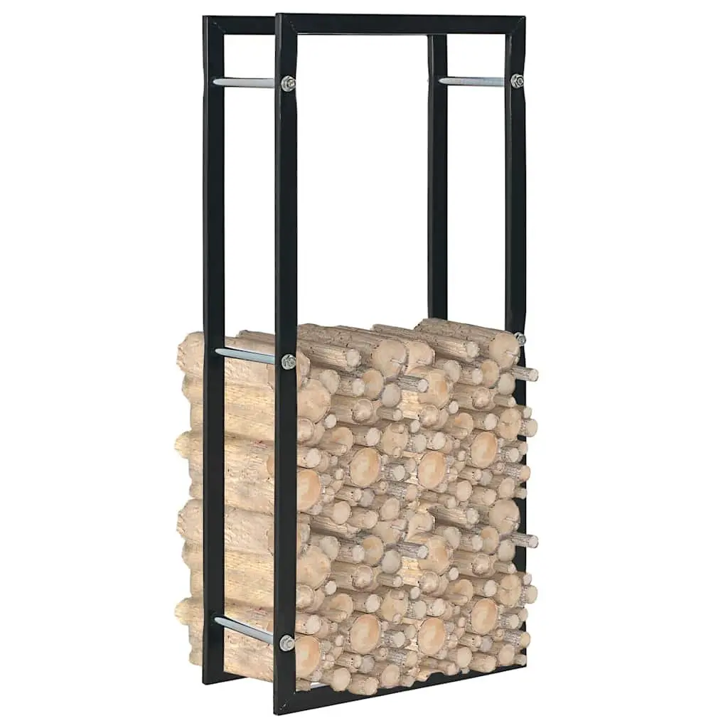 Firewood Rack Black Steel Log Storage Holder Fireplace Wood Stove Organiser