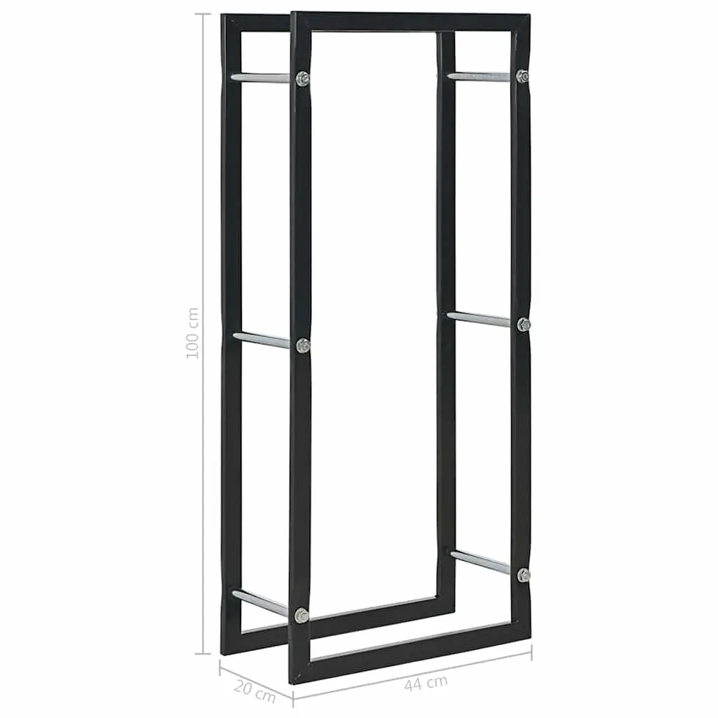 Firewood Rack Black Steel Log Storage Holder Fireplace Wood Stove Organiser