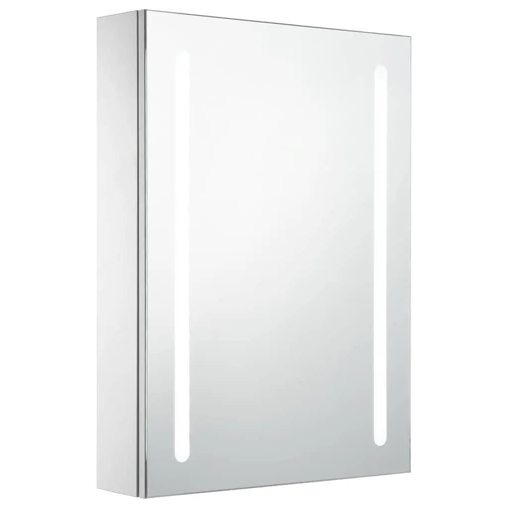 LED Bathroom Mirror Cabinet 50x13x70cm Wall Mounted Vanity Storage White