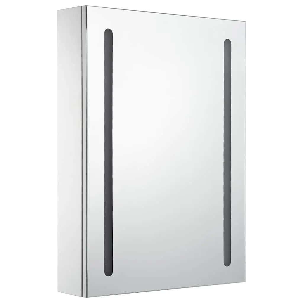 LED Bathroom Mirror Cabinet 50x13x70cm Wall Mounted Vanity Storage White