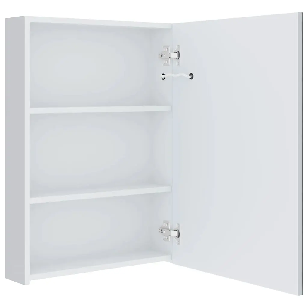 LED Bathroom Mirror Cabinet 50x13x70cm Wall Mounted Vanity Storage White