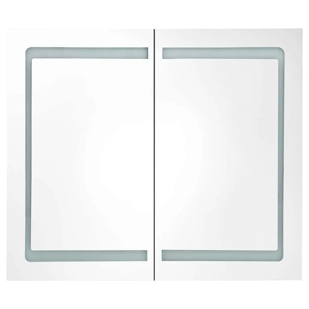 LED Bathroom Vanity Mirror Cabinet Wall Mounted Storage White 80x12.2x68cm