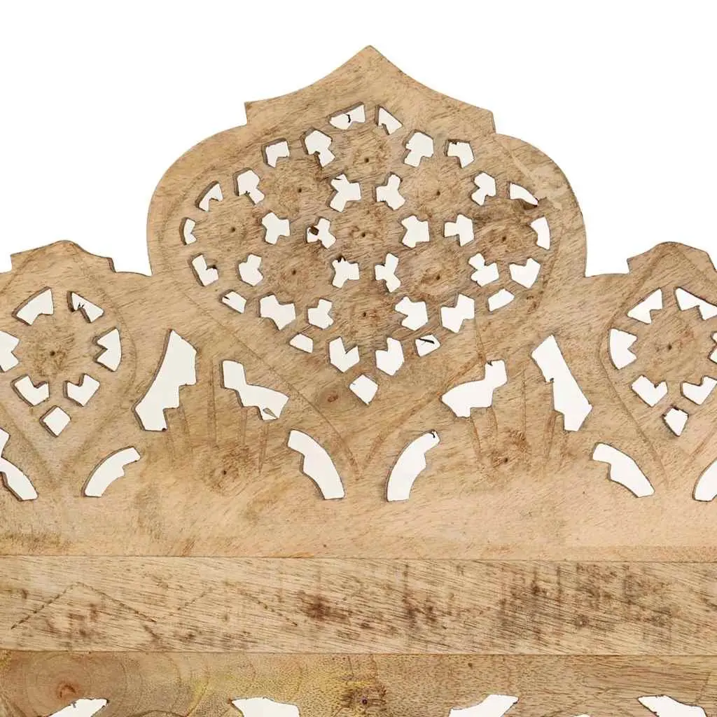 Room Divider 5-Panel Hand Carved Brown Wooden Folding Screen Privacy Partition