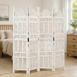 Compact 4-Panel Room Divider for Easy Storage