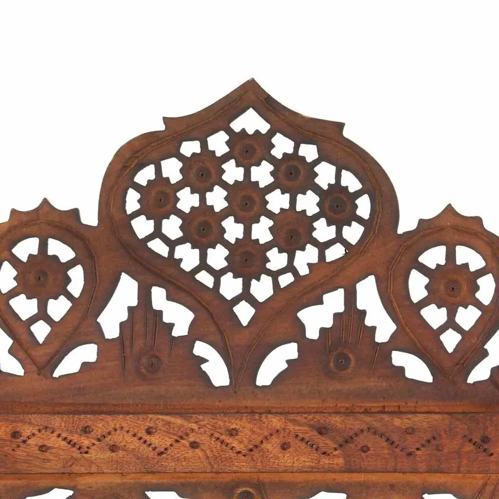 Hand Carved 3-Panel Room Divider Screen Folding Privacy Partition Brown