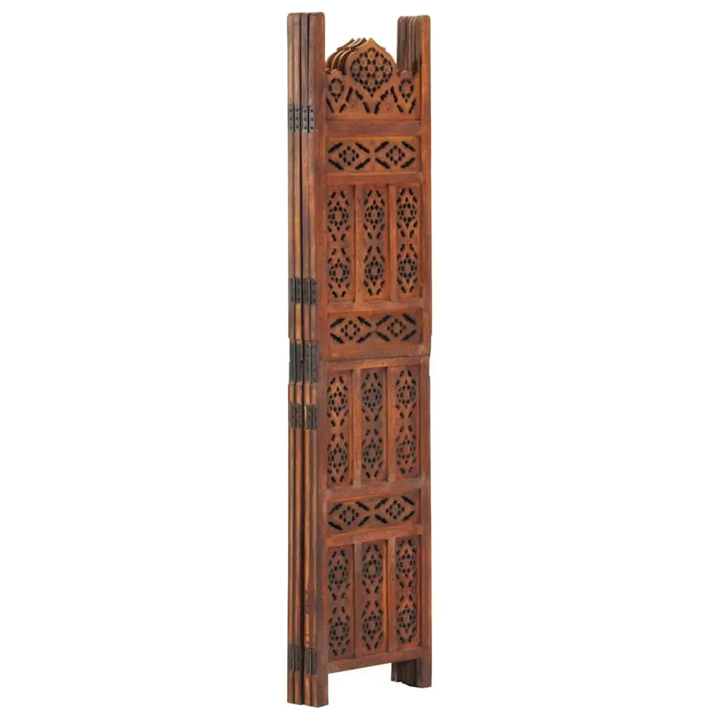 Hand Carved 4-Panel Room Divider Screen