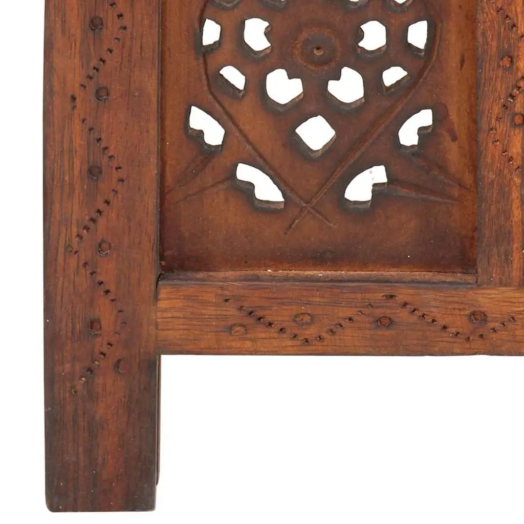 Hand Carved 4-Panel Room Divider Screen