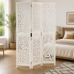 Hand Carved 3-Panel Room Divider 120x165cm