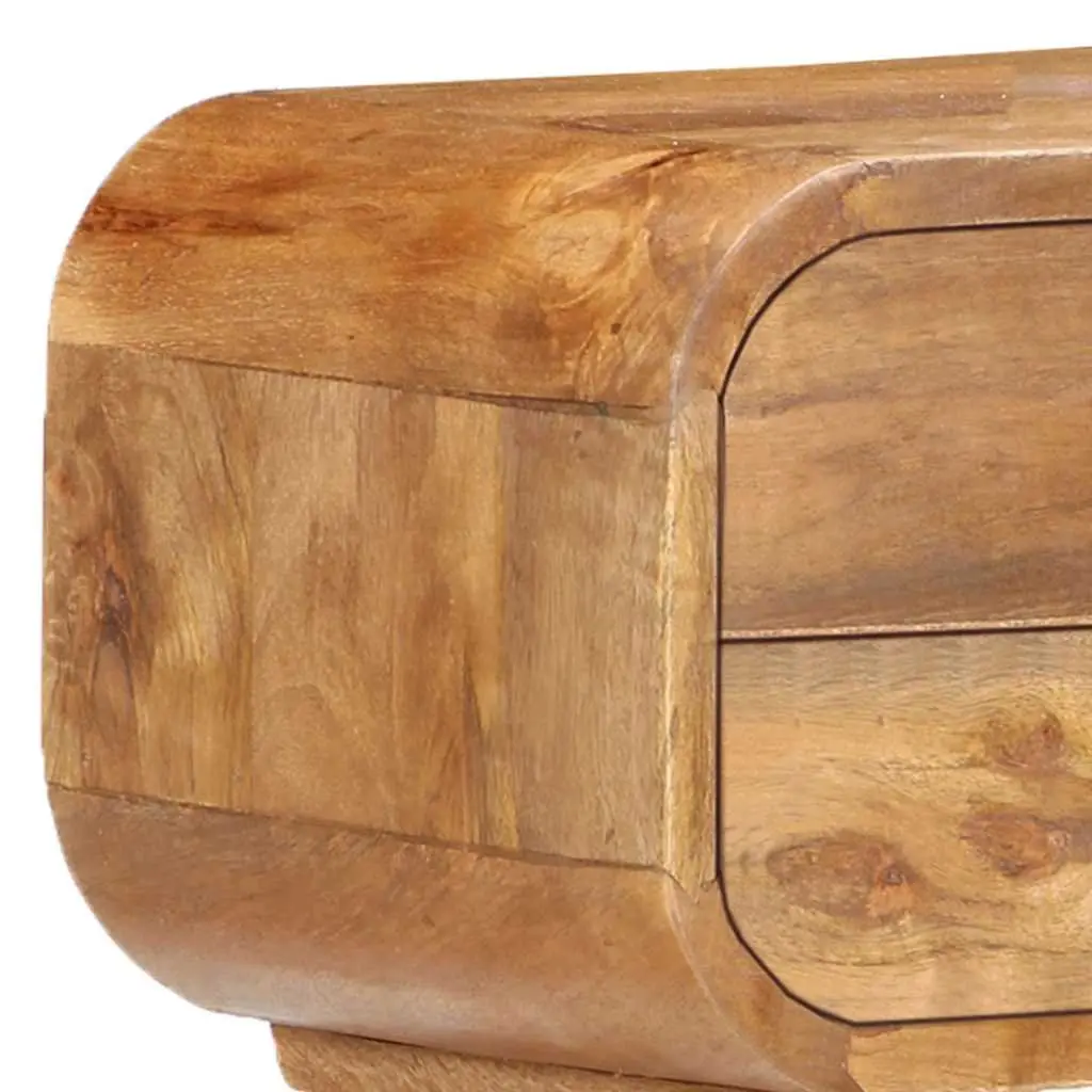 Bedside Cabinet Brown 43x30x58cm Solid Wood 2 Drawer Storage Table