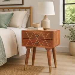Bedside Storage Cabinet in Solid Mango Wood