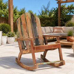 Unique Outdoor Rocking Chair in Solid Wood