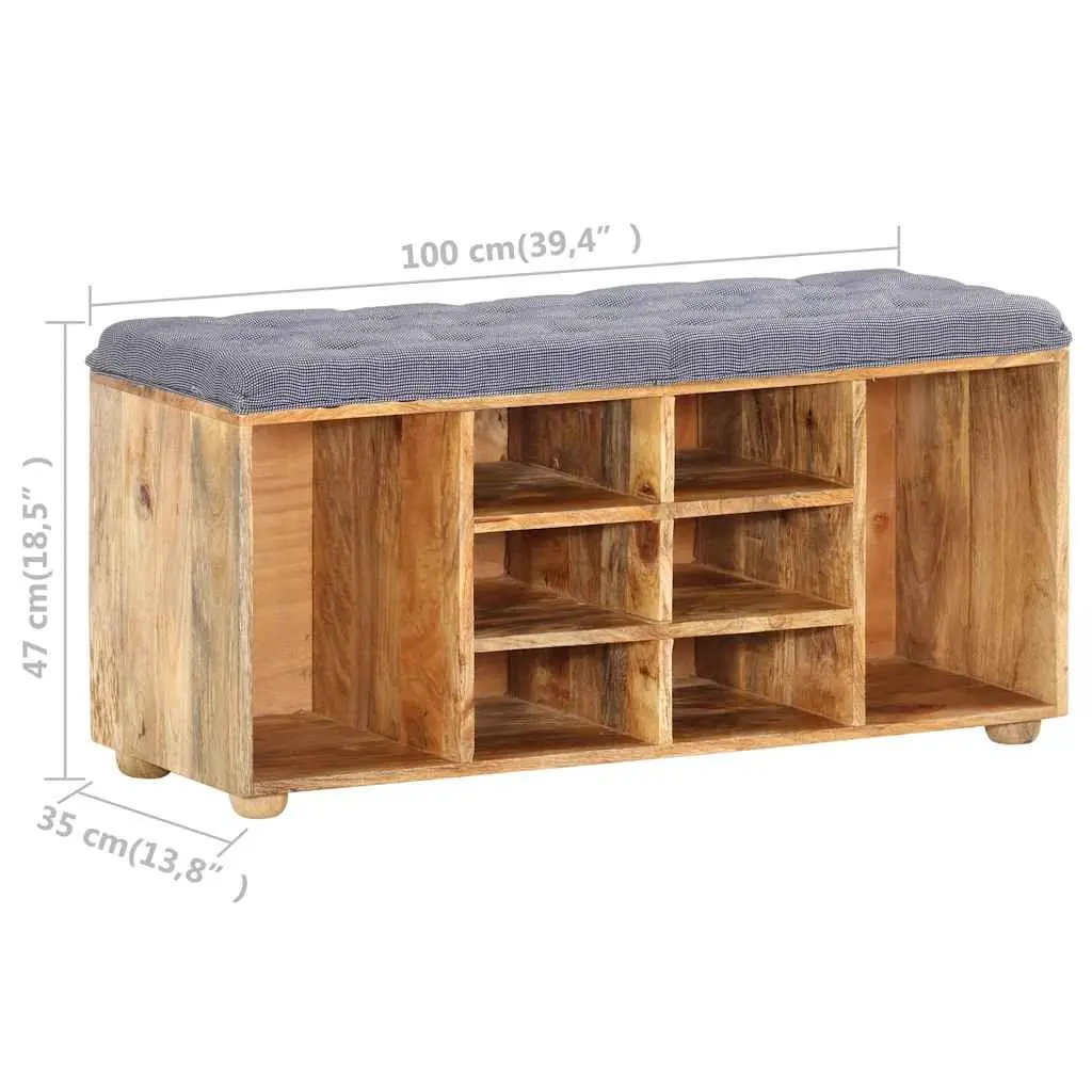 Storage Bench Brown Solid Wood Padded Seat 8 Compartment Entryway Furniture