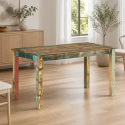 Stylish and Compact Reclaimed Wood Dining Table
