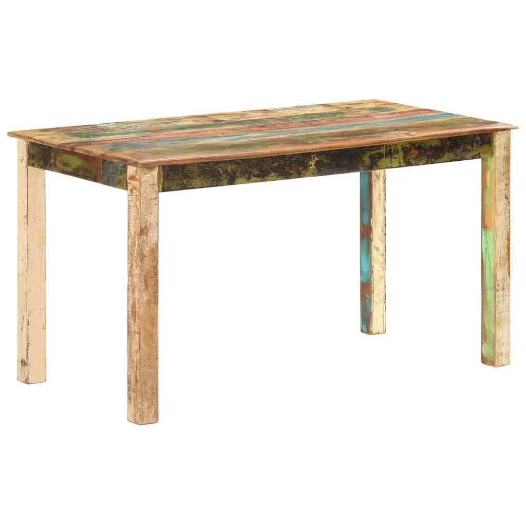 Dining Table Multicolour 140x70x76cm Solid Reclaimed Wood Antique Style