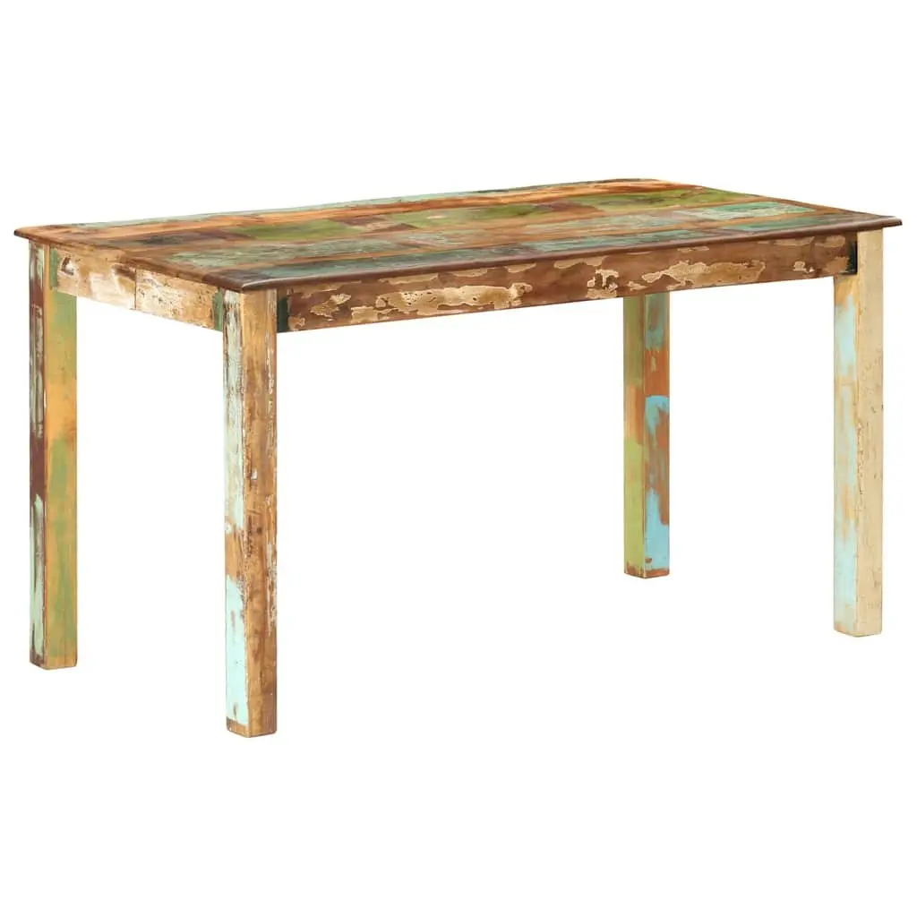 Dining Table Multicolour 140x70x76cm Solid Reclaimed Wood Antique Style