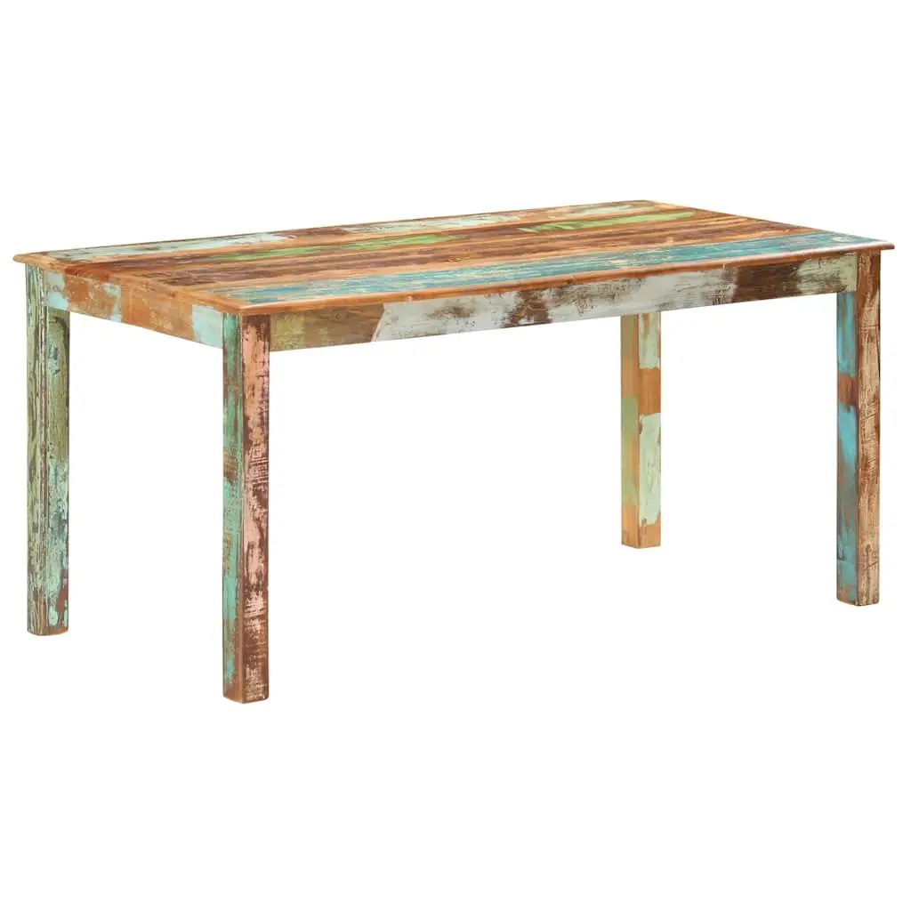 Dining Table Multicolour 160x80x76 cm Solid Reclaimed Wood Antique Style