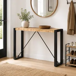 Compact Console Table 110x35x76 cm with Steel Legs