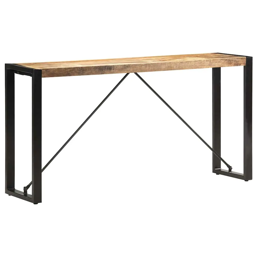 Console Table Brown 150x35x76cm Solid Mango Wood Industrial Steel Legs