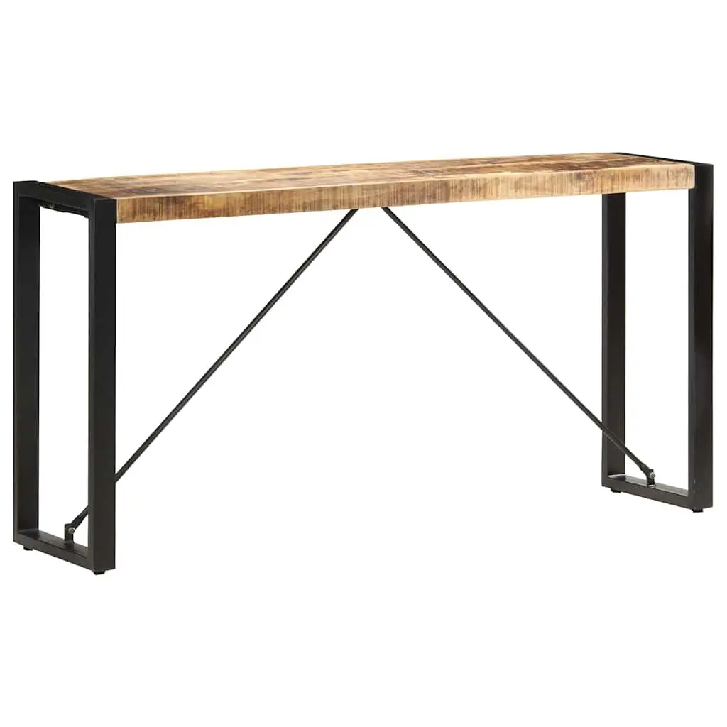 Console Table Brown 150x35x76cm Solid Mango Wood Industrial Steel Legs