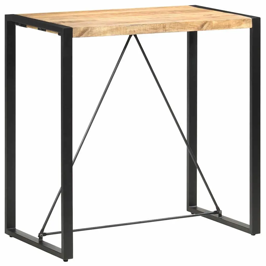 Bar Table Brown 110x60x110cm Solid Mango Wood Industrial Retro Style