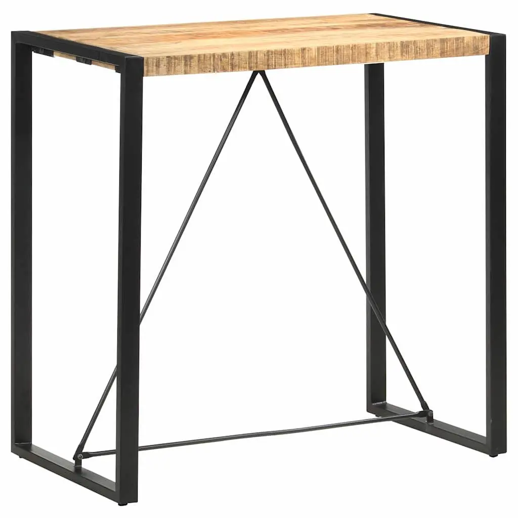 Bar Table Brown 110x60x110cm Solid Mango Wood Industrial Retro Style