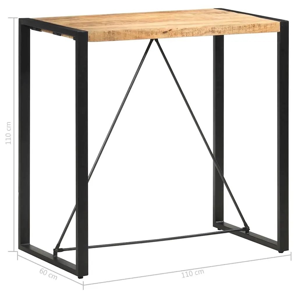 Bar Table Brown 110x60x110cm Solid Mango Wood Industrial Retro Style