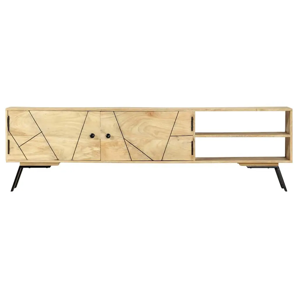 TV Cabinet Brown 140x30x40 cm Solid Mango Wood Storage Unit