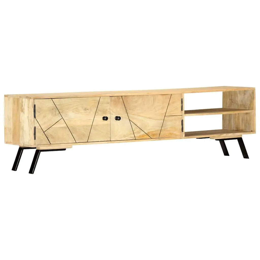 TV Cabinet Brown 140x30x40 cm Solid Mango Wood Storage Unit