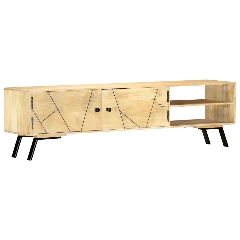 TV Cabinet Brown 140x30x40 cm Solid Mango Wood Storage Unit
