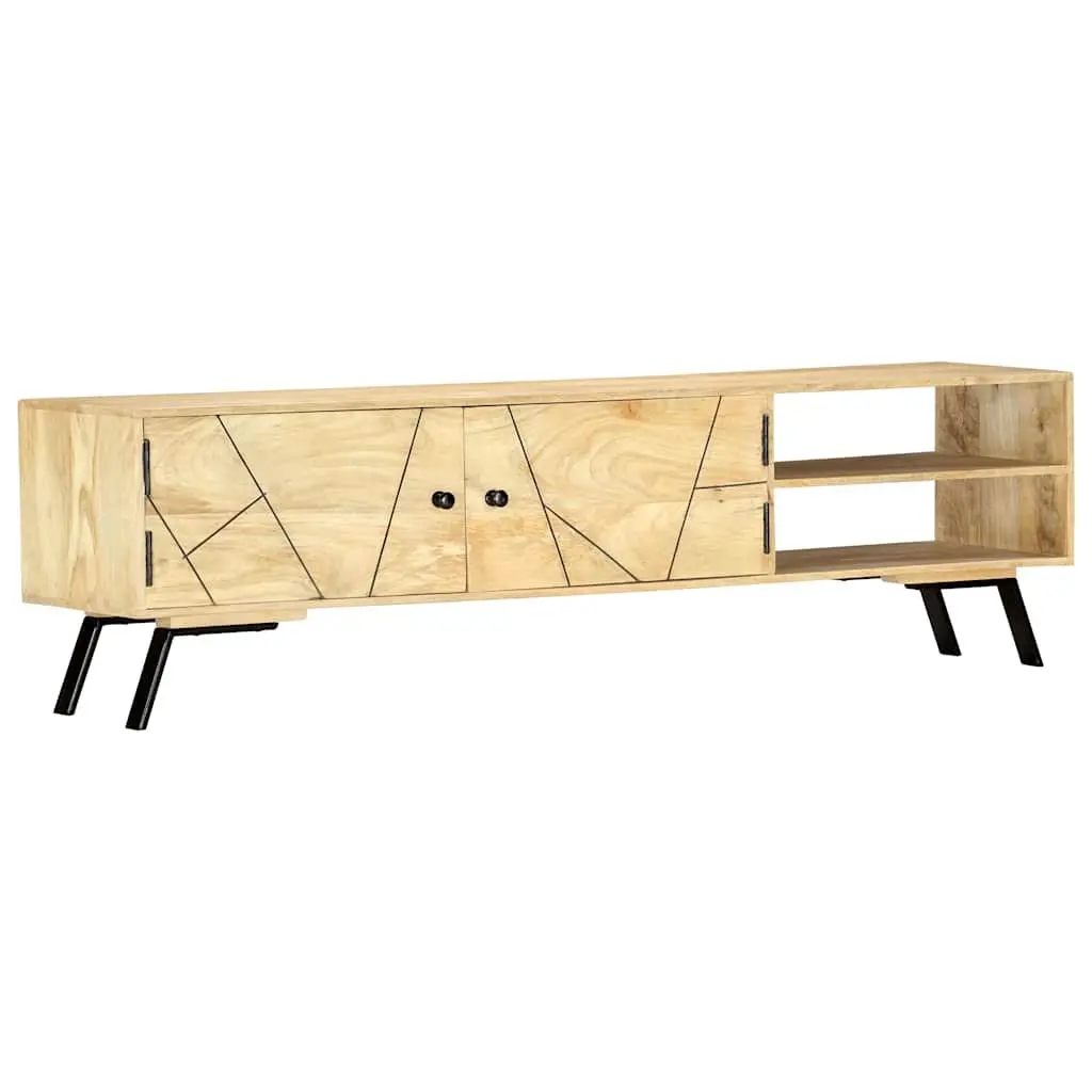 TV Cabinet Brown 140x30x40 cm Solid Mango Wood Storage Unit