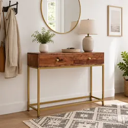 Wooden Console Table with Two Drawers - Perfect Fit