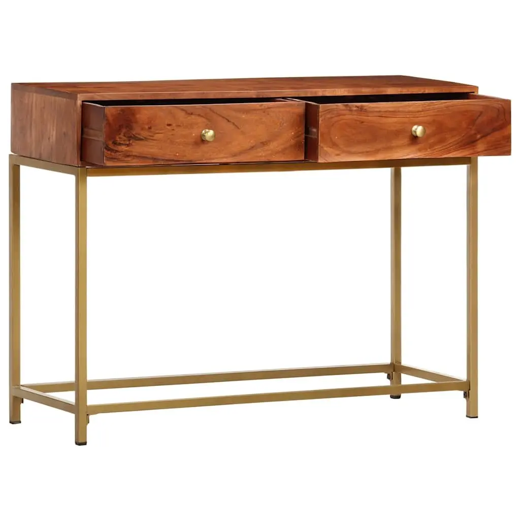 Wooden Console Table Brown 100x35x76 cm Two Slide-out Drawers