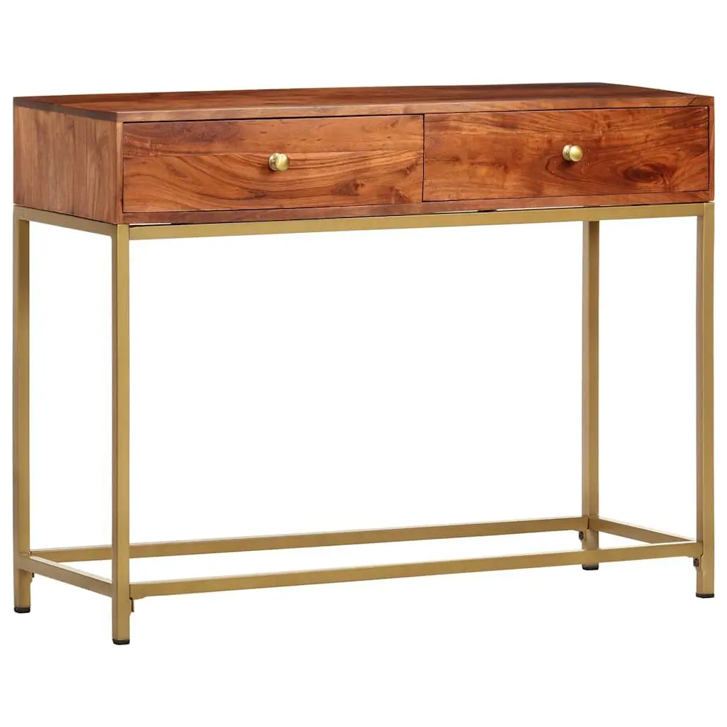 Wooden Console Table Brown 100x35x76 cm Two Slide-out Drawers