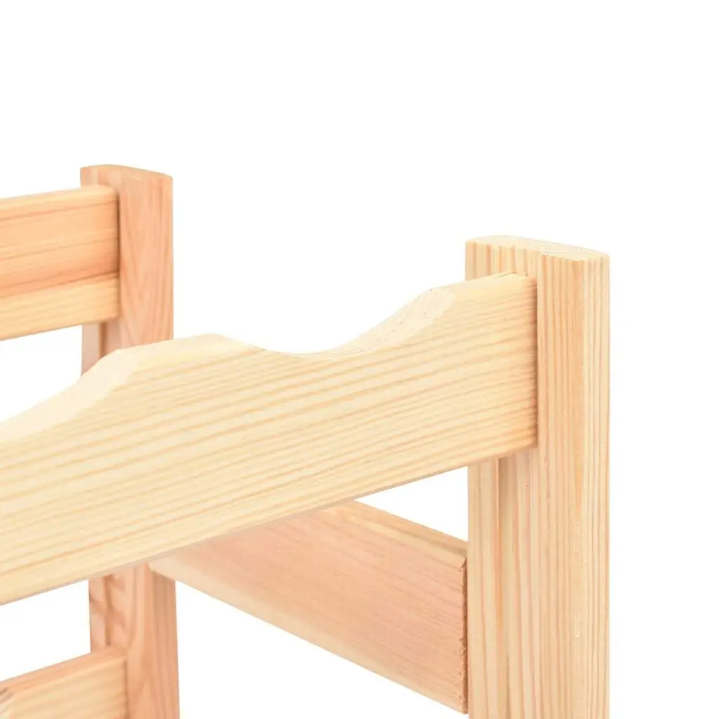 Wine Rack Beige Solid Wood 20 Bottle Storage Display Stand Holder