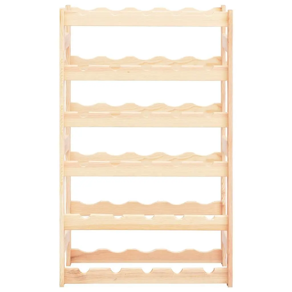 Wine Rack Beige Solid Wood 30 Bottles Storage Display Cabinet Holder Stand