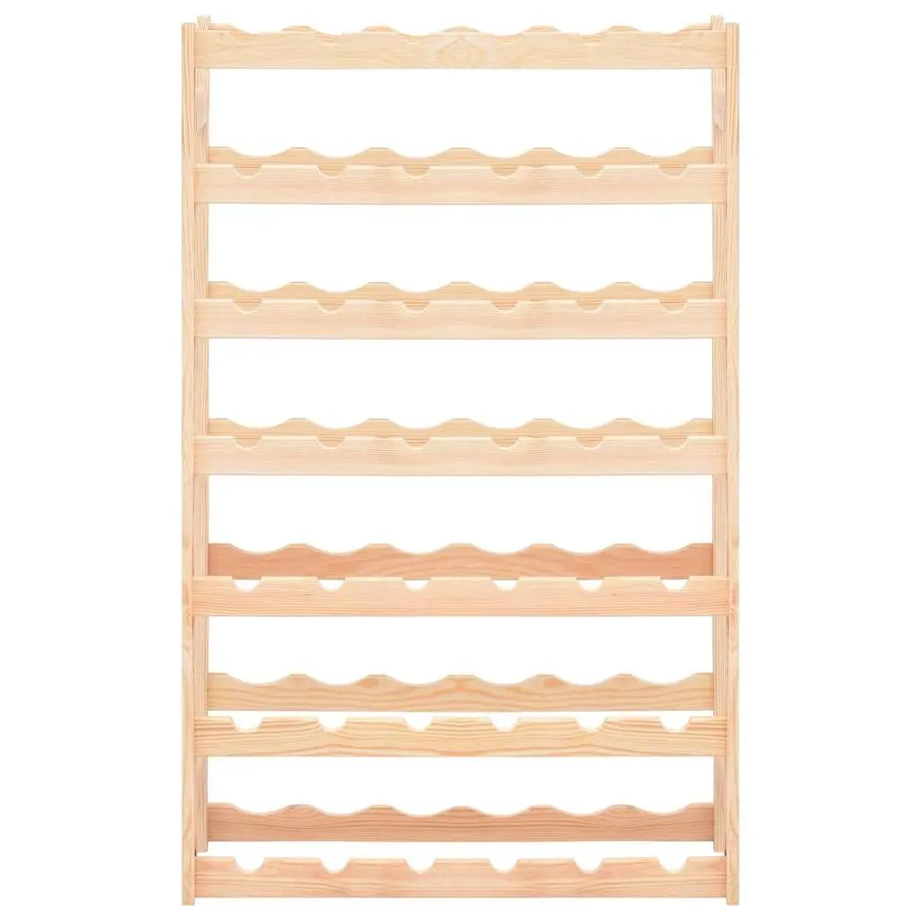 Wine Rack Beige Solid Pinewood 42 Bottle Storage Display Cabinet Holder
